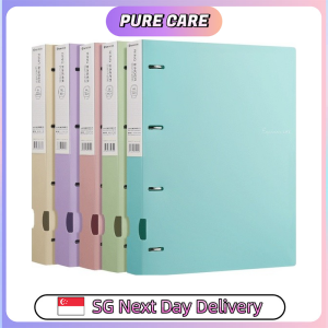 【Pure Care】 A4 4-Ring Pastel Binder | Loose-Leaf Document & Exam Paper Organiser