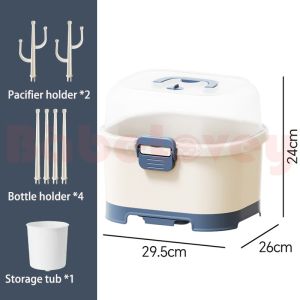 Baby Bottle Storage Box Nursing Bottle Drying Rack Dustproof  Baby Bottle organizer storage