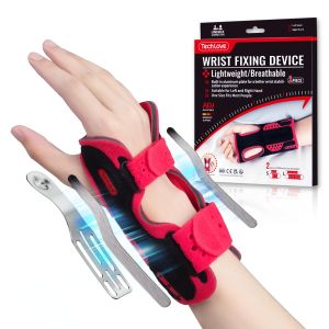 Tech Love Đai cổ tay ống cổ tay 3 thanh nẹp hỗ trợ cổ tay bằng nhôm có thể điều chỉnh Đai cổ tay trái và phải cho cổ tay bị bong gân viêm khớp viêm gân hỗ trợ ban ngày và ban đêm