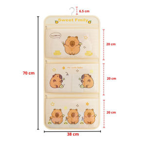 Tas Gantungan Penyimpanan Pakaian Dalam Karakter Capybara 3 Susun Kantong Jaring Penyimpanan Kaus Kaki Gantung Bisa Dilipat SPM