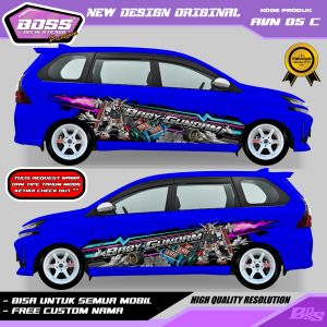AVN 05 - STIKER DECAL MOBIL AVANZA DATSUN BRIO KIJANG SIGRA CALYA BRIO VELOZ GRATIS CUSTOM NAMA