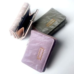 Womens wallet with snap closure tri-fold coin purse lightweight student wallet