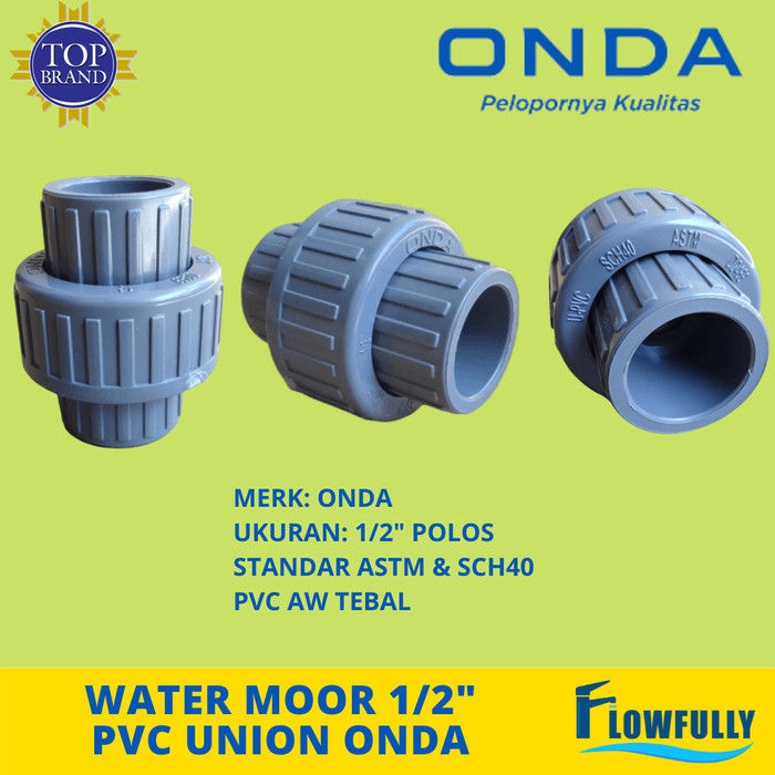 WATERMUR PVC 1/2" ONDA POLOS WATER MOOR WATER UNION SOCKET WM VALVE