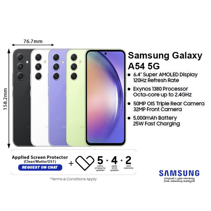 Original New Samsung Galaxy A54 Samsung a54 5G Exynos 1380 6.4 FHD+ Super  AMOLED Triple 50MP