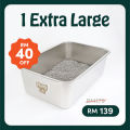 XL Stainless Steel Cat Litter Box | Extra Large Perfect for Sharing | Mami Cat. 