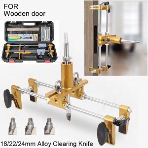 Door Lock Mortiser Installation Mortising Jig Tool Wood Slotting Machine 18/22/24mm Door Mortise Jig Doorlock Mortising Template Jig Mortise Lock Fitting Jig