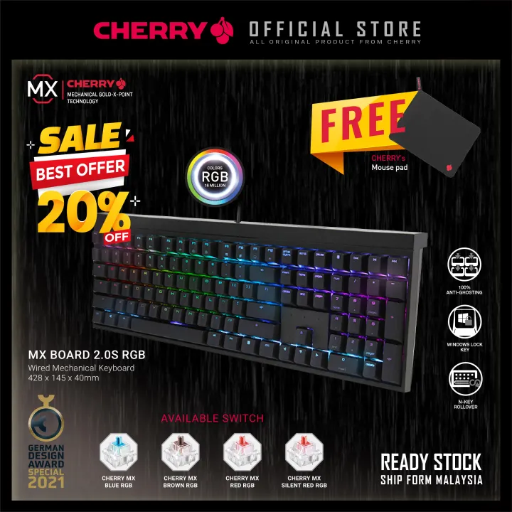 CHERRY MX BOARD 2.0 S High Quality CHERRY MX RGB Switches Wired Mechanical Gaming Keyboard