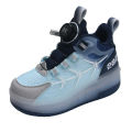 Sinered Two-Wheel Invisible Walking Shoes USB port rechargeable Two-Wheel Boy‘s Girl's Sports Roller Skating Shoes Double-Wheel Deformation Skating Shoes with Wheels. 