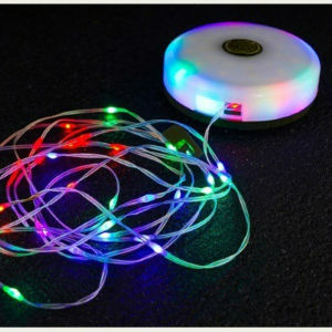 Light Strip 8-Meters Multicolor LED Starlight Hand-Crank Reel Storage 3 Lighting Modes for Outdoor Portable Camping