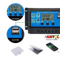 Photovoltaic Cell Panel Charger Regulator Timer Setting Solar Controler 12V 24V Battery Charge USB. 
