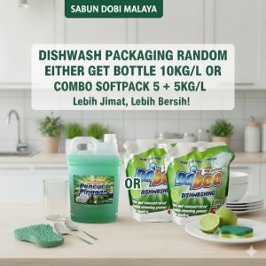 Sabun Dobi Malaya DISHWASH Liquid 10Liter *(PACKAGING RANDOM -BOTOL 10KG/L OR SOFTPACK (5+5KG/L)