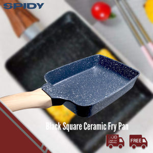 Spidy Wajan Penggorengan Persegi Marble Granite Anti Lengket Keramik