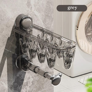 ที่เก็บไม้แขวนเสื้อ ไม้แขวนแบบตะขอ ที่เก็บไม้แขวน พับได้ การดูดซับที่แข็งแกร่ง การแบ่งส่วนอย่างสมเหตุสมผล