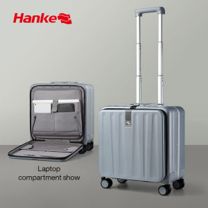 Hanke Mới Phía Trước Mở 18 Inch Vali Du Lịch VaLi đi máy bay Phụ Nữ 20 24 Inch tay xách Xe Đẩy Trường Hợp khung nhôm Hành Lý Thời Trang Kiểm Tra Trong Vỏ máy tính Người Đàn Ông Câm bánh xe trục quay Du Lịch Trường Hợp H9861