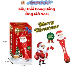 Đồ Chơi Gậy Thổi Bong Bóng Tự Động Hình Ông Già Noel Dùng Pin Có Đèn Có Nhạc Tạo Không khí Giáng Sinh Vui Vẻ-Tiệm Nhà Sóc 2023