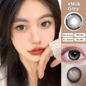 【New Arrival】Mrs.H Blue Gray Black Colored Contact Lens with Power Nature Profound12 months 14.2mm Blue Soft lens Set 0--8.00 monthly