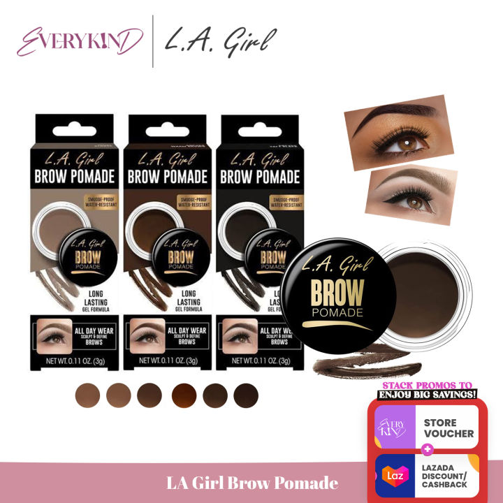 L.A. GIRL Brow Pomade Warm Brown – Wasserfeste Augenbrauen-Pomade Für Definierte Brauen Den Ganzen Tag
