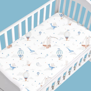 Baby Fitted Crib Sheet|100% Cotton Breathable Soft Deeper Bottom Edge Cot Mattress Sheet
