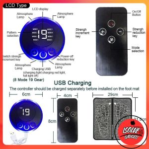 Electric EMS Foot Muscle Massage Cushion Pad Feet Acupuncture Stimulator USB Rechargeable Massage Foot Mat