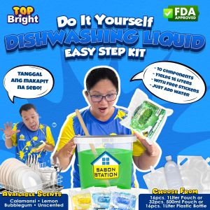 Dishwashing Liquid DIY Kit 16L Yield w/ Bottles or Pouches | Free Stickers | Easy Steps | Just Add Water