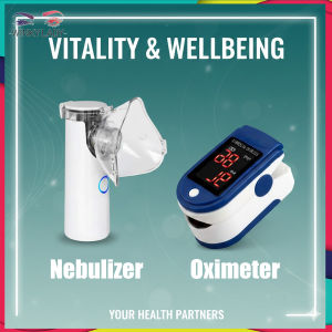 Portable Nebulizer Inhaler Ultrasonic JSL-W301 Plus Oximeter Blue