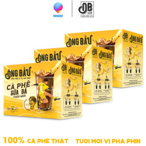 Combo NUTIFOOD YOOSOO Coffee Packs - Salted & Milk Coffee Flavors 255G/220G Mixed 6 Boxes - Imported Vietnamese Coffee