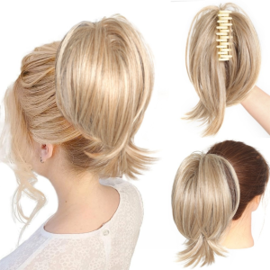 STARGOODS Scrunchies Messy Bun Hair Piece Clip in Synthetic Claw Clip Updo Hair Accessories Donut Straight Chignon Ponytail for Women