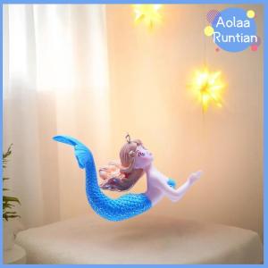 Aolaa 2PCS Aquarium Suspension Mermaid Figurine Ornament Beautiful Mermaid Fish Tank Desk Decoration Crafts For Aquarium Landscaping
