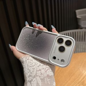 Glitter Sparkling Gradient Blending Bumper Phone Case For iPhone 17 16 15 14 Pro Max Bright Candy Camera Protector Thicken Cover