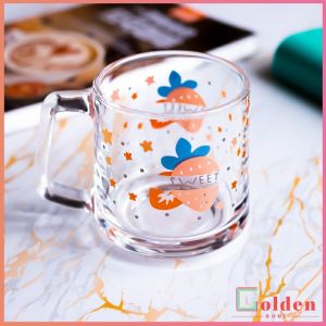 Golden  ถ้วยแก้วกาแฟ ถ้วยแก้วน้ำผลไม้ แก้วบอโลซิลิเกตสูง เนื้อหนาพิเศษ cola cup