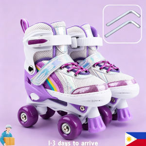 FlyRoll 2026 New Styles Launch Kids Roller Skating Shoes Beginners Adjustable Double Row Outdoor Toy