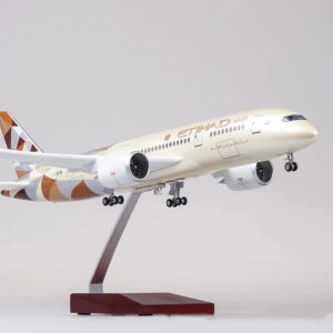2025 Máy bay nhựa đúc 1:130 tỷ lệ 47cm Máy bay 787 Etihad Air B787 Bộ sưu tập mô hình máy bay với đèn LED mô hình trưng bày