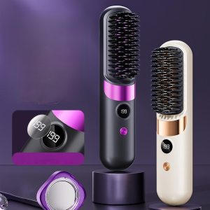 Wireless Hair Straightening Comb with 4 Temperature Settings Portable Ionic Hair Care for Home Use