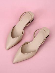 [Free Shipping] Baotou Sandals For Women 2026 Summer New Collection Plus-Size Pointed-Toe Simple Work-Appropriate High-Heeled Lace-Up Fashionable Flats