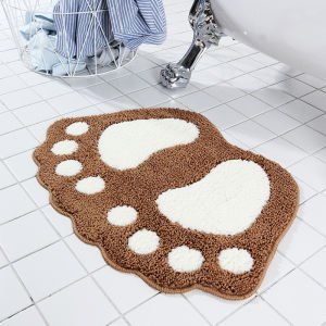 Foot-shaped Anti-slip Floor Mat Home Bathroom Water Absorption non-Slip Mat Entrance Doormat Bedroom Floor Rug