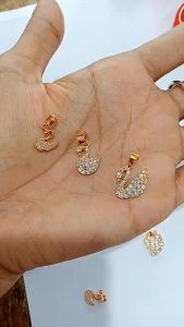 Liontin Angsa Cor mata2 variasi Perak 925 Sepuh Emas Rosegold