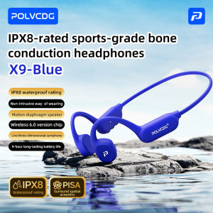 Polvcdg-X9 "Run" 【No Memory Card】Sports Bone Conduction Headphones IPX8 Waterproof Bluetooth 6.0 Running And Cycling Headphones With Microphone