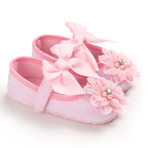 Newborn Baby Shoes Fashion Flower Big Bow Princess Shoes Embroidered Pattern Comfortable Girl Baby Shoes Non slip Cotton Sole Shoes Toddler Shoes