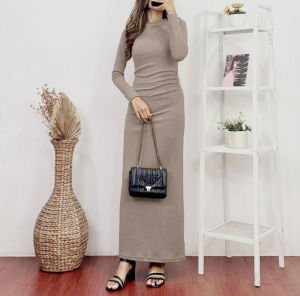 ORINA DRESS KNIT PREMIUM - BASIC KNIT SLIM DRES KOREAN STYLE - LONG DRESS KOREA - DRESS PANJANG WANITA RIB KNIT - DRESS BODYCON - TERMURAH