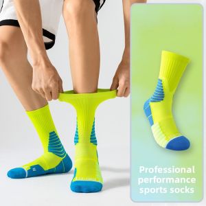 Sports Socks High Low Cut Breathable Cushioned Anti Slip Socks for Running Gym Training Men Women