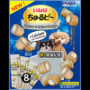 BÁNH THƯỞNG CHO CHÓ INABA CIAO CHURU BEE PHI LÊ GÀ NƯỚNG BỔ SUNG CANXI & COLLAGEN [ TÚI 80G ]