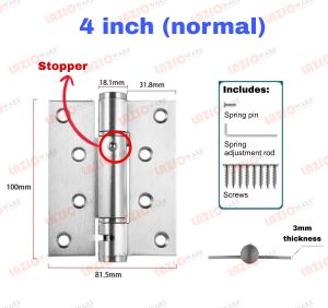 Stainless steel automatic door closer hinge with stopper invisible hidden damping spring