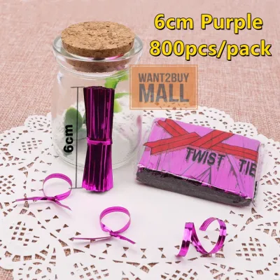 800pcs Pack Twist Tie Wire Metallic String Rope Packing Goodies Candy Gold Silver Ribbon Ikat Dawai Pengikat Bunga Telur