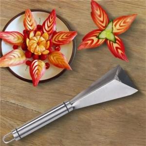 Stainless Steel Triangle Fruit Carving Fruit Platter Artifact Triangle Vegetable Cutter Non-slip Diy Decor Kitchen Tools