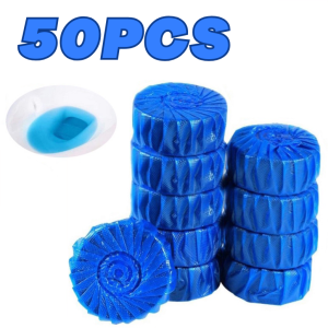 SWEET 50 PCS Automatic Bleach Toilet Bowl Cleaner Stain Remover Blue Tab Tablet Flush Deodorizes