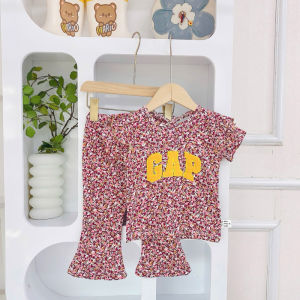 Cotton Embroidered Playset/Terno Short for Girls Size 1-6 yrs old