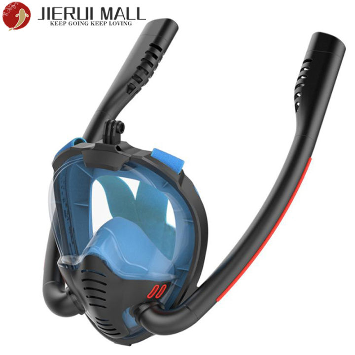 K3 Diving Mask Double Tube Full Face Anti-fog Snorkeling Mask Swimming ...