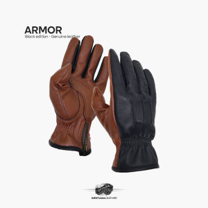 WJ Leather - Sarung Tangan Motor Kulit Armor Hitam