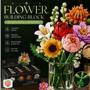 DIY Building Block Flower Single Stem Eternal Bouquet Educational Toy Birthday Gift for Girls