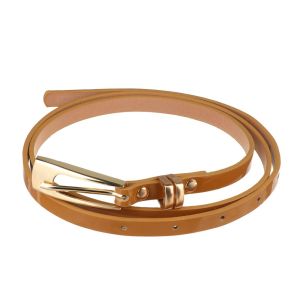 BUENOO Fashion Cinch Adjustable Ladies Dress Cummerbands Faux Leather Waistband Skinny Thin Belt Waist Band